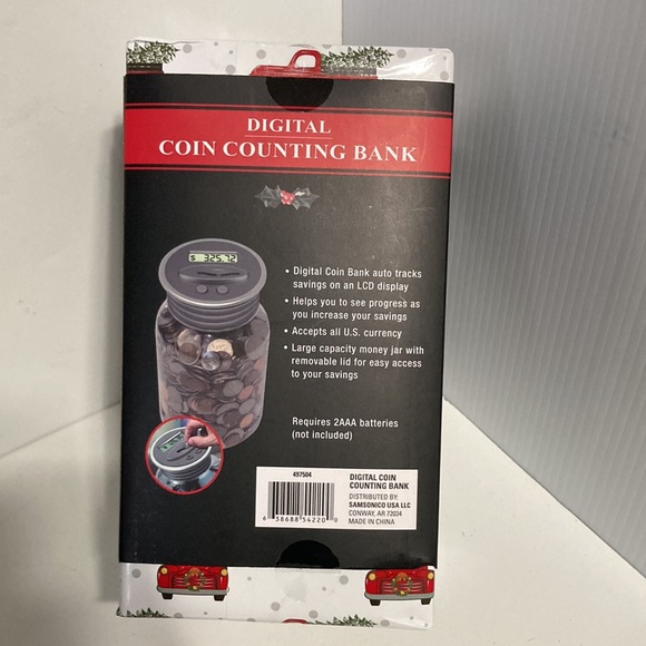 Digital Coin Counting Bank LCD Display Mason Jar Design - Picture 7 of 9